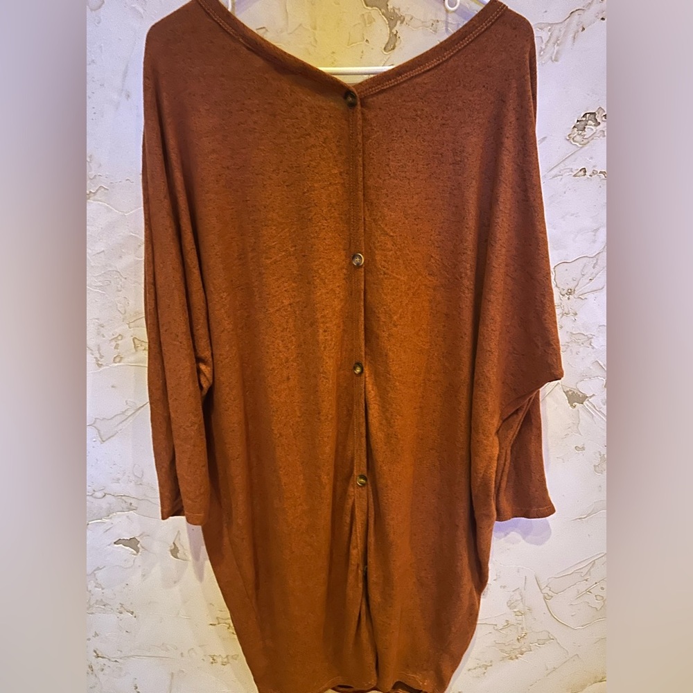 Sweet Adelyn Dress Burnt Orange 3/4 Sleeve Boutique NWT Size Medium Tunic